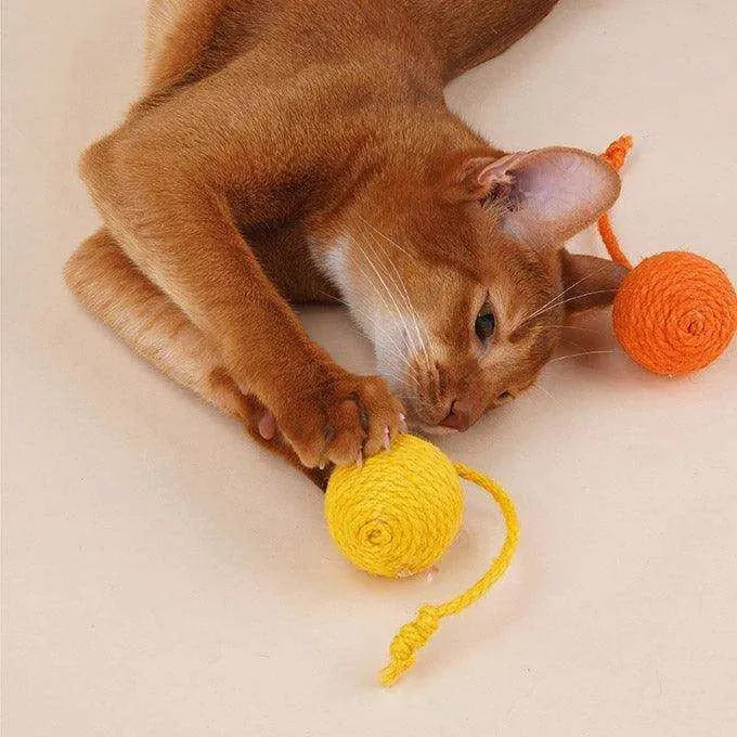 Tricolor Cat Jute Rope Toy 2 4 PETS