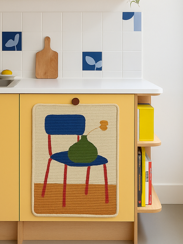 Sisal Cat Scratch Mat | Blue Chair