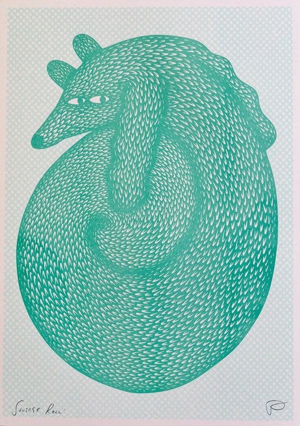 Sausage Roll: Artistic Riso Print