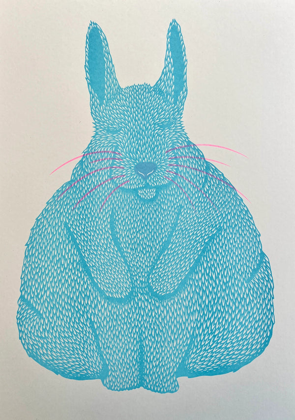 Siesta Bunny: Artistic Riso Print
