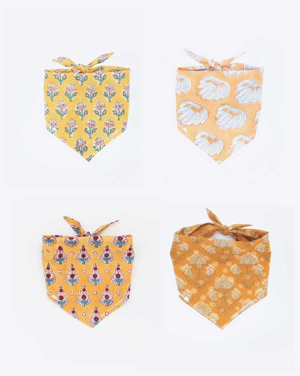 Dog Bandana | Jaipur Hand-Block Print Cotton - Saffron Market