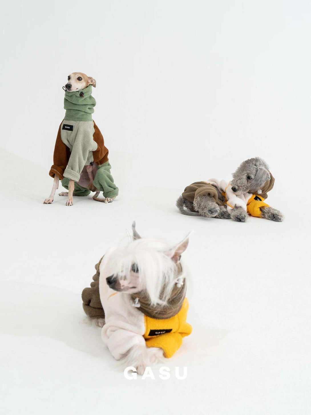 Adjustable 4-Leg Anti-static Fleece Dog Jumpsuit | Mango Creme Coffee Cake - 2&4 PETS