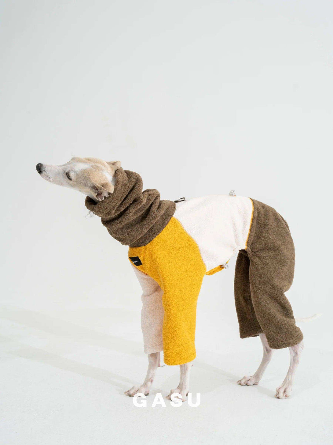 Adjustable 4-Leg Anti-static Fleece Dog Jumpsuit | Mango Creme Coffee Cake