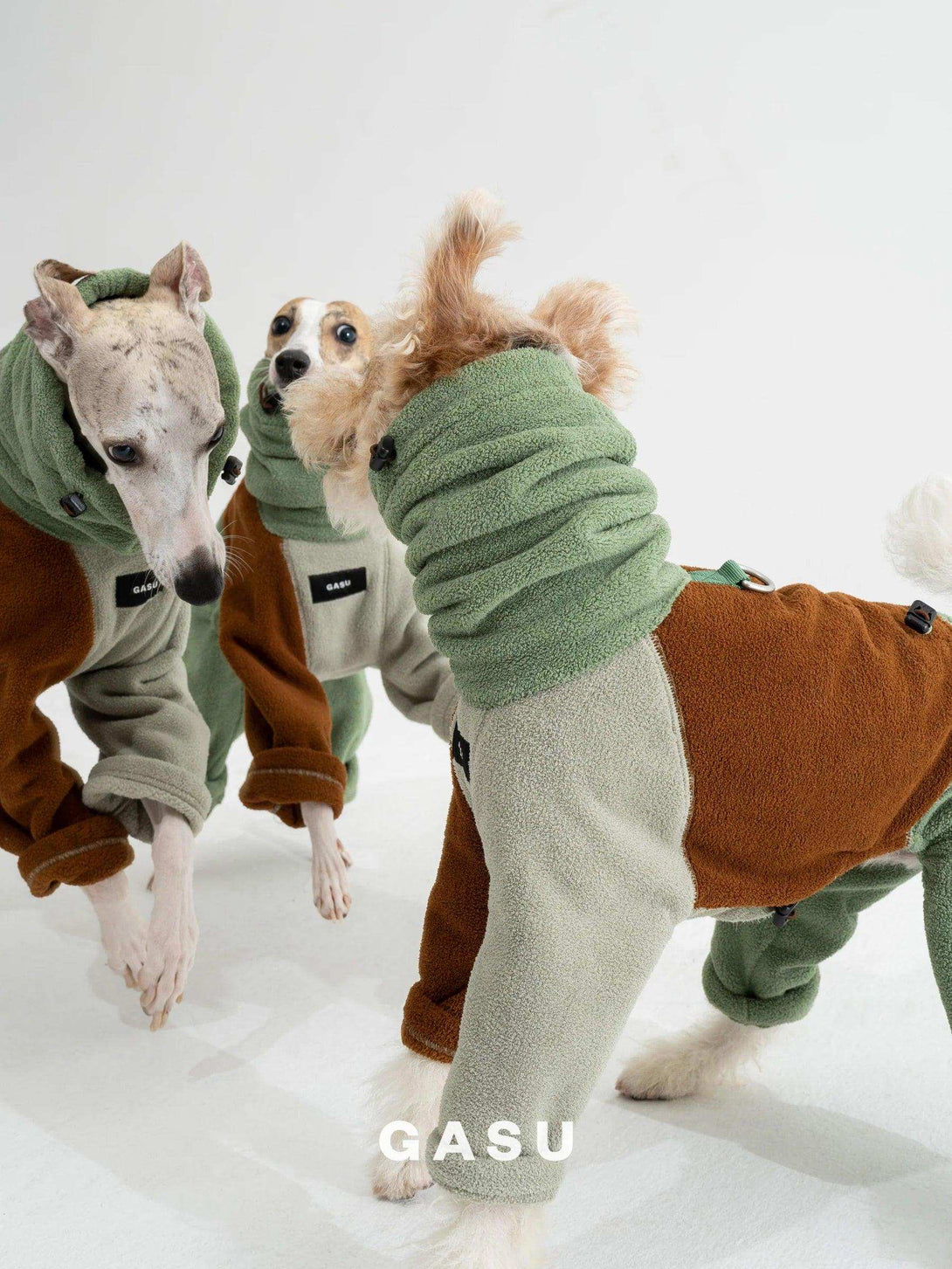 Adjustable 4-Leg Anti-static Fleece Dog Jumpsuit | Matcha Chocolate Cake - 2&4 PETS