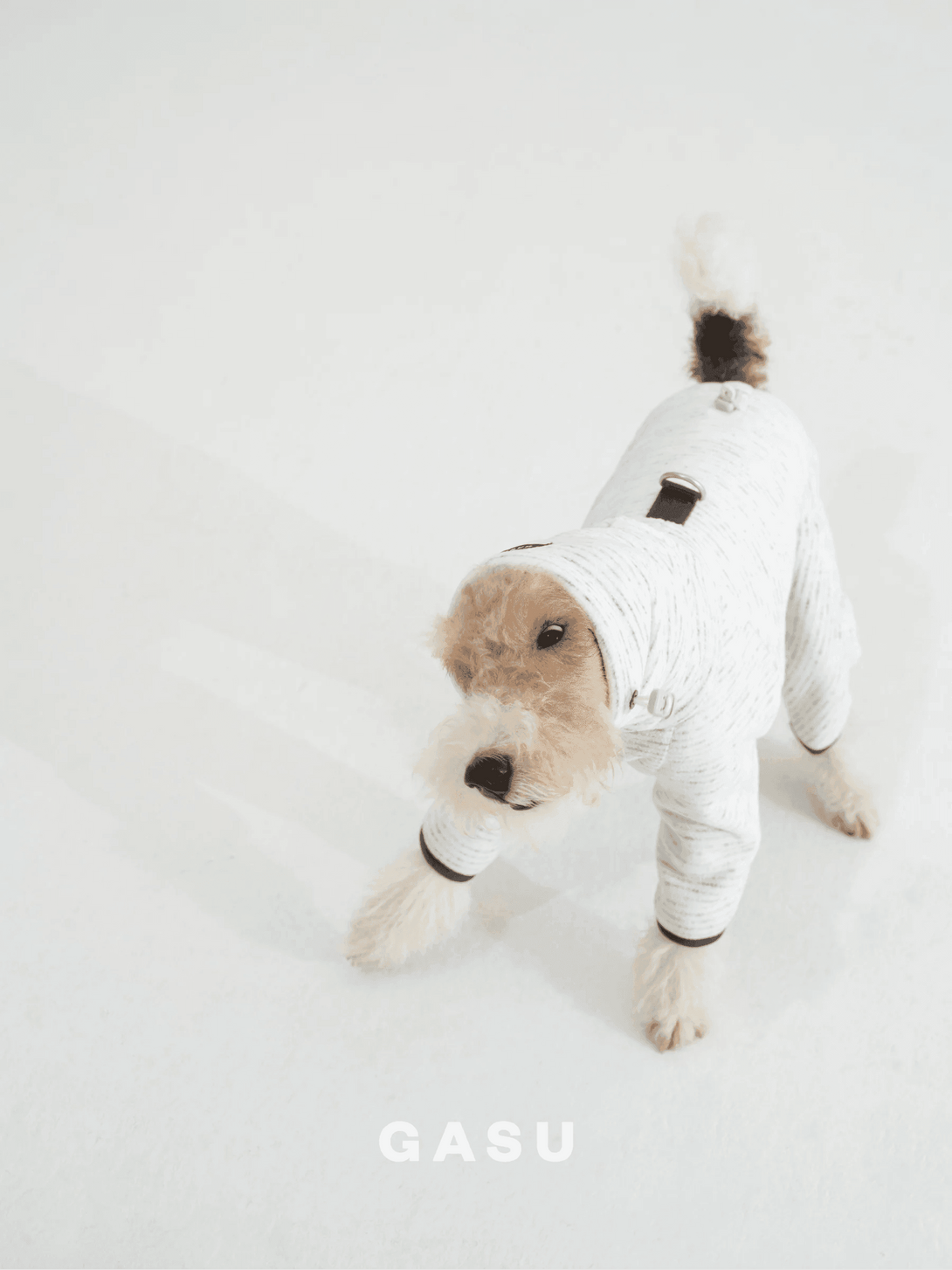 Adjustable 4-Leg Anti-static Fleece Dog Jumpsuit | White - 2&4 PETS