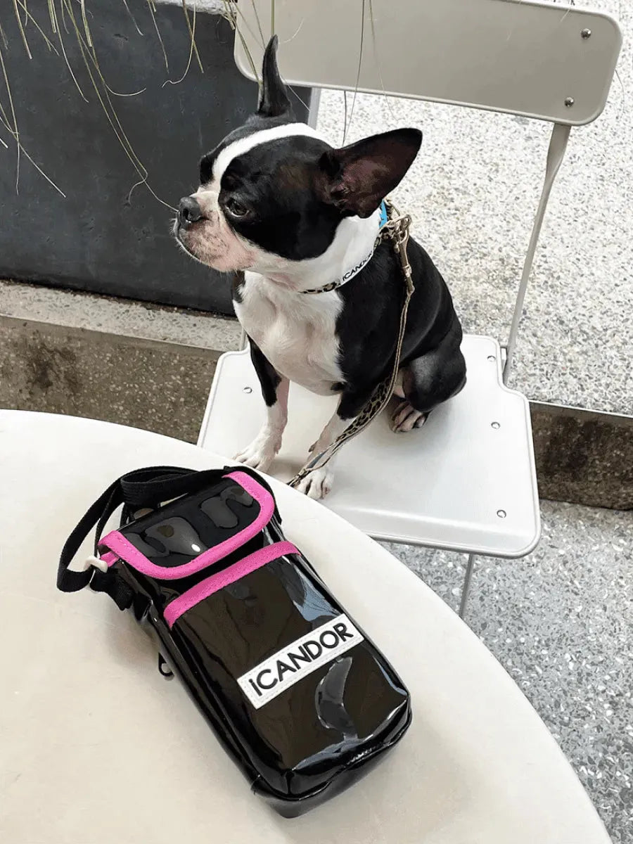 Cashew Nut | Dog-Walking Pouch - Black Pink - 2&4 PETS
