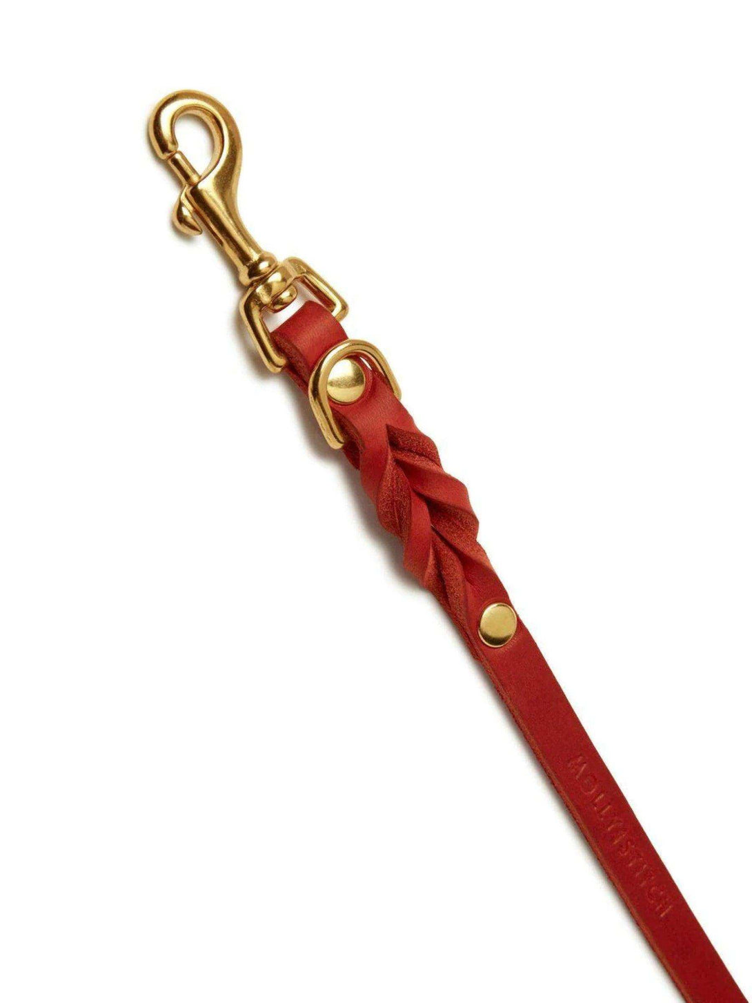 [CHILI RED] BUTTER LEATHER ADJUSTABLE DOG LEASH - 2&4 PETS