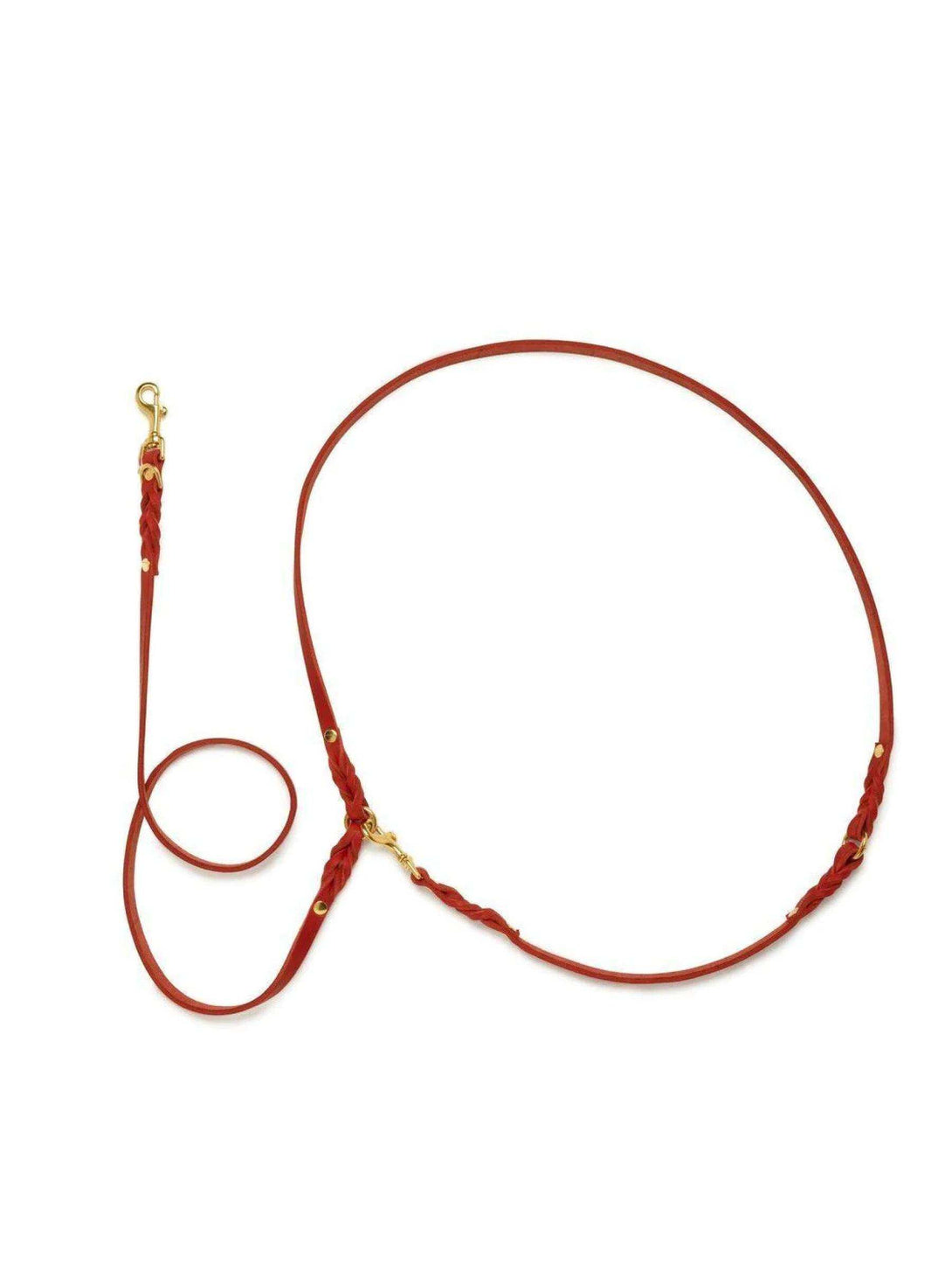 [CHILI RED] BUTTER LEATHER ADJUSTABLE DOG LEASH - 2&4 PETS