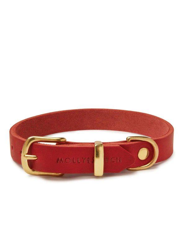 [CHILI RED] BUTTER LEATHER DOG COLLAR - 2&4 PETS