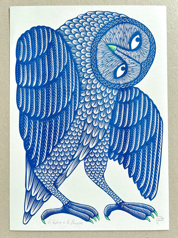 A Wing and A Prayer: Artistic Riso Print