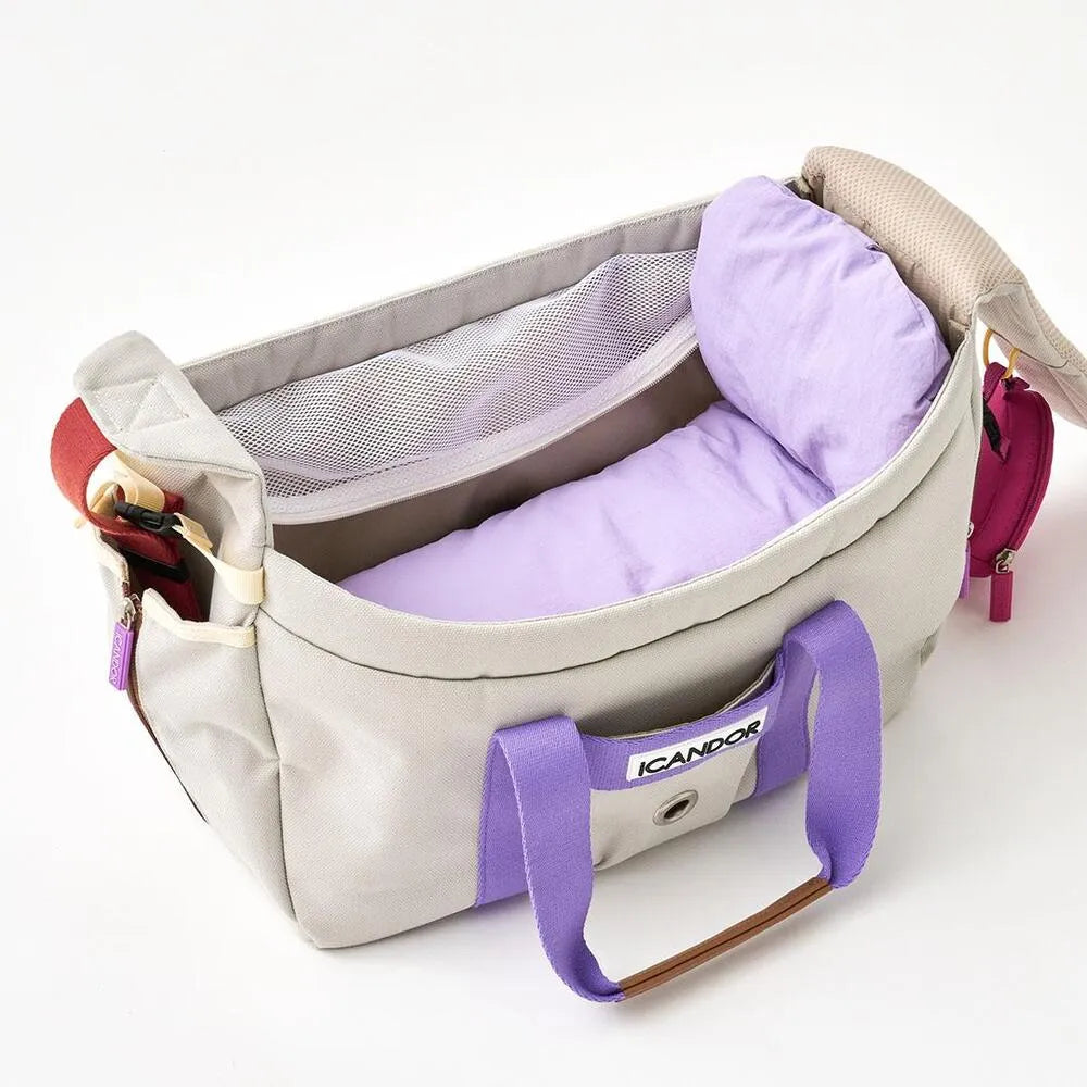 iCandor Peek-a-boo Pet Carrier Bag - Plum Grey