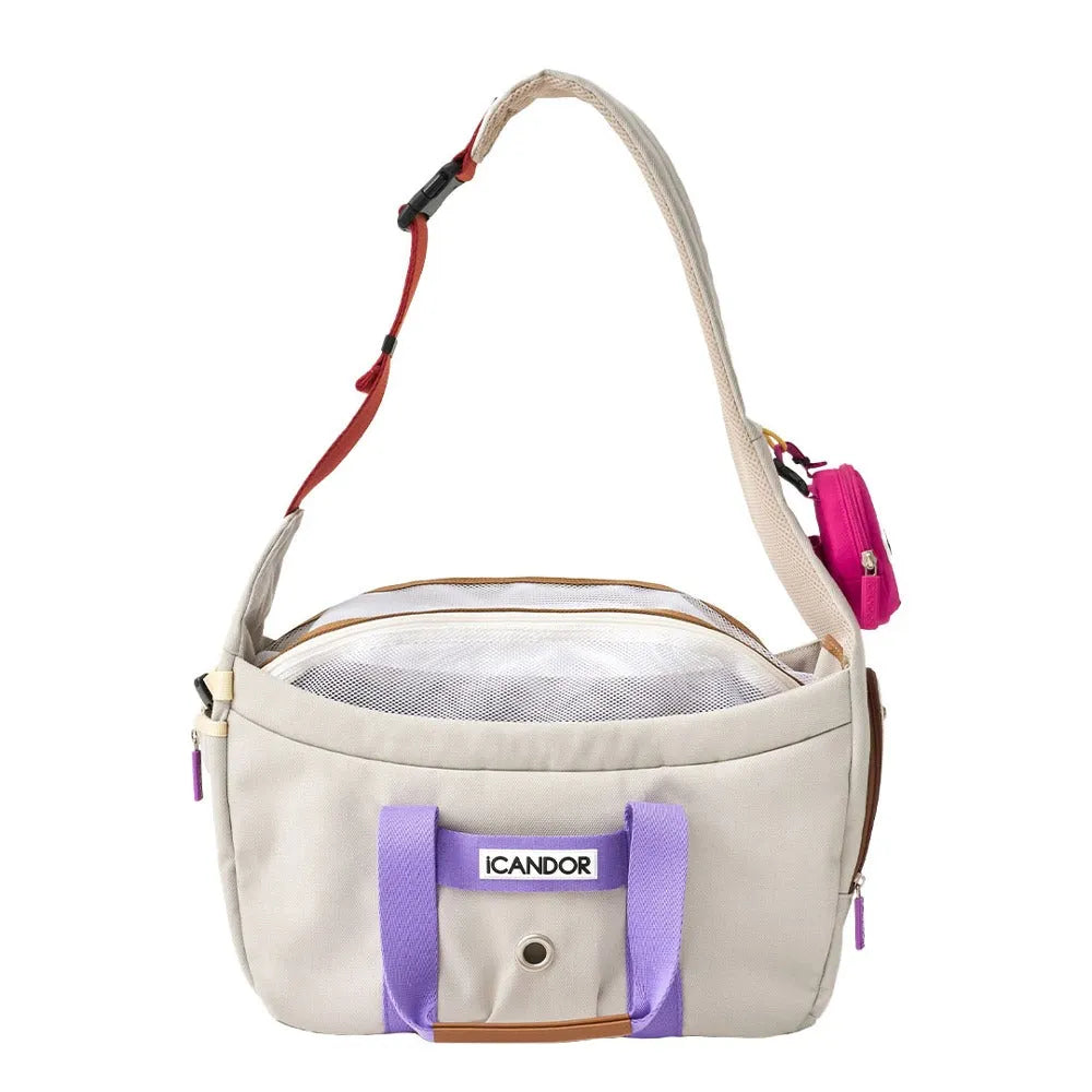 iCandor Peek-a-boo Pet Carrier Bag - Plum Grey