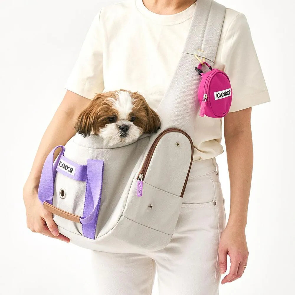 iCandor Peek-a-boo Pet Carrier Bag - Plum Grey