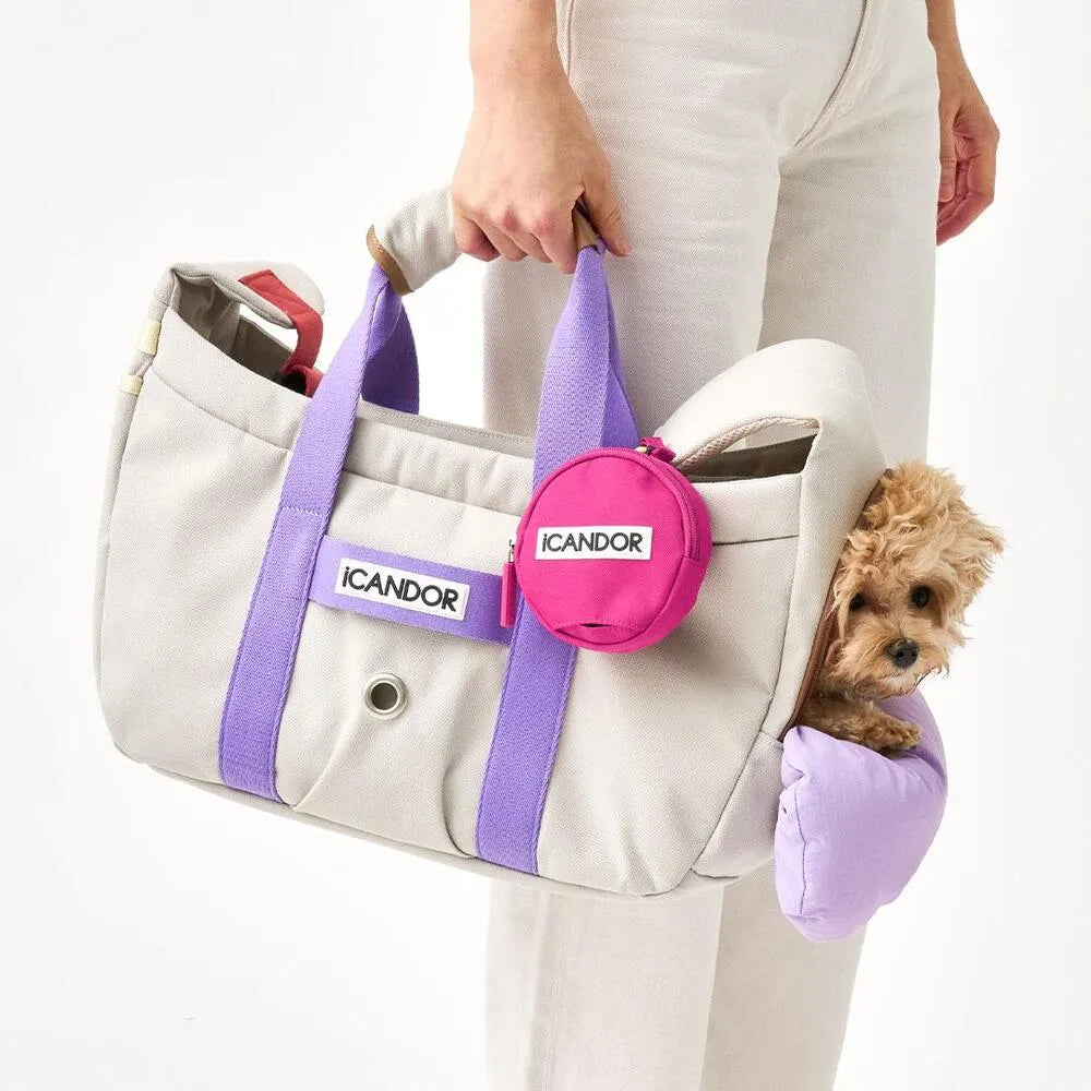 iCandor Peek-a-boo Pet Carrier Bag - Plum Grey