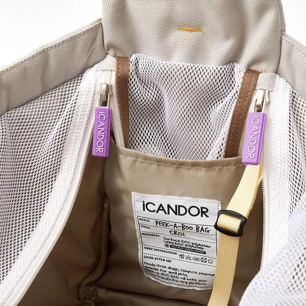 iCandor Peek-a-boo Pet Carrier Bag - Plum Grey