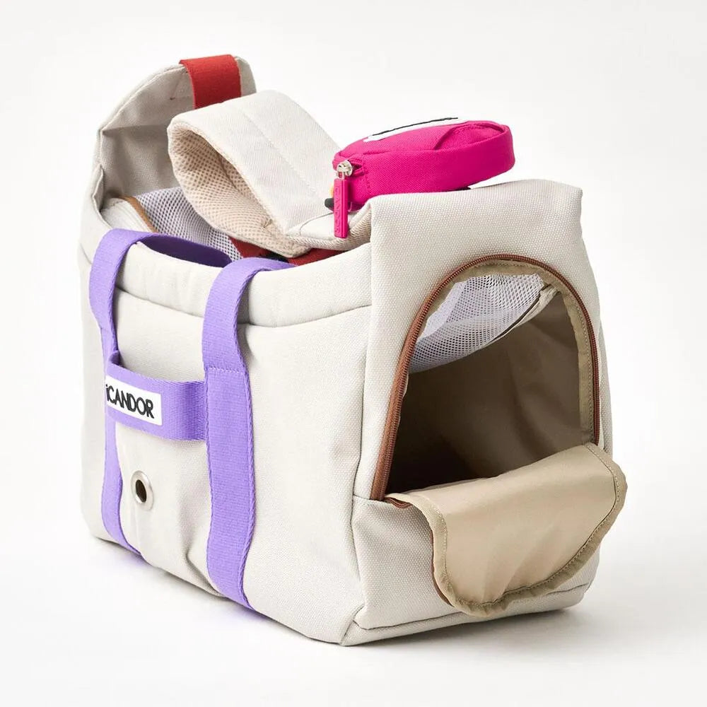 iCandor Peek-a-boo Pet Carrier Bag - Plum Grey