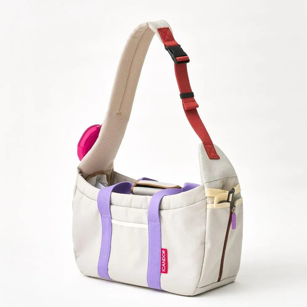 iCandor Peek-a-boo Pet Carrier Bag - Plum Grey