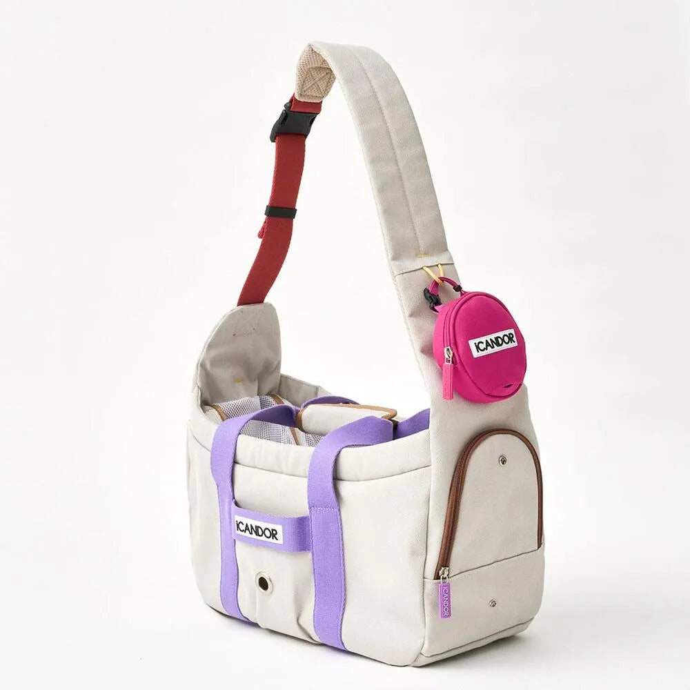 iCandor Peek-a-boo Pet Carrier Bag - Plum Grey