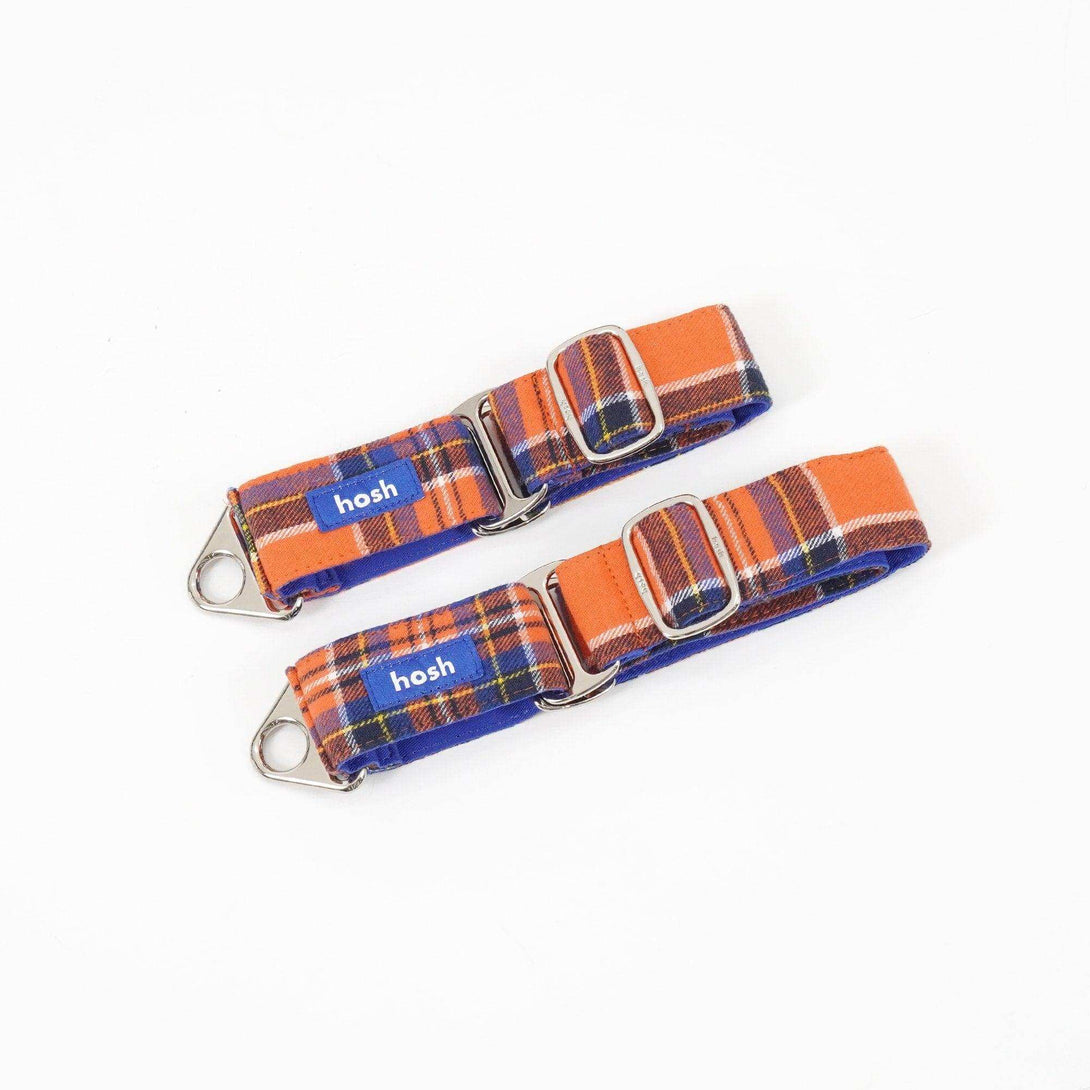 Tartan Pattern Collar + Leash Set | Orange - 2&4 PETS